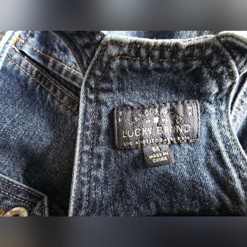 Lucky Brand Apron Style Midi Denim Dress - Picture 5 of 5